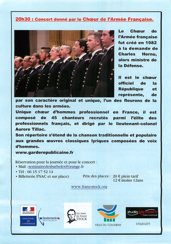 70. Jahrestag Schliessung Stacheldrahtseminar Konzert Information (fr)