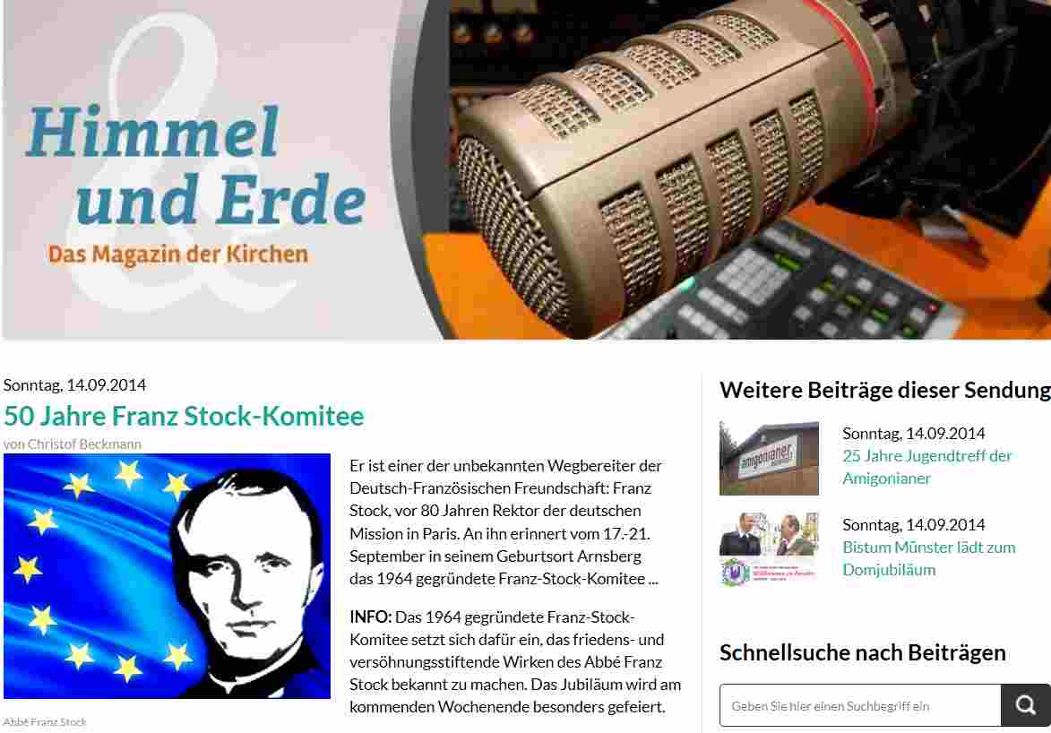 Radiobericht für die NRW Lokalradios, Himmel und Erde, 14.09.2014