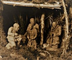 Weihnachtskrippe im Stacheldrahtseminar Chartres - Speisesaal, 1946